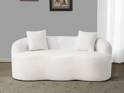 Curved Loveseat Sofa With Round Armrest