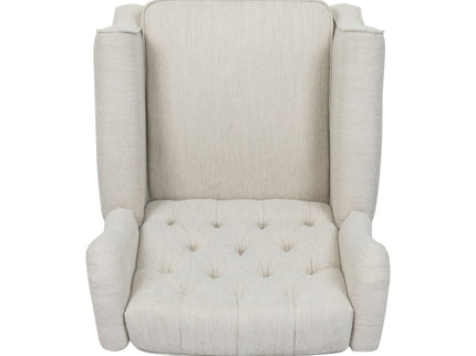 Contemporary Tufted Fabric Push Back Recliner - Beige