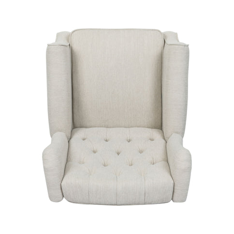 Contemporary Tufted Fabric Push Back Recliner - Beige