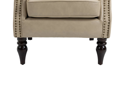 Modern Accent Armchair With Sturdy Wood Legs