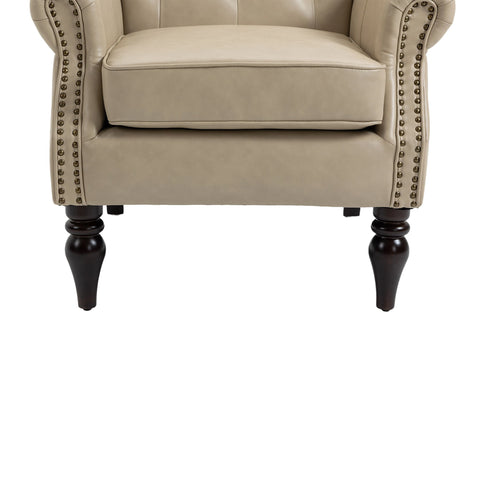 Modern Accent Armchair With Sturdy Wood Legs
