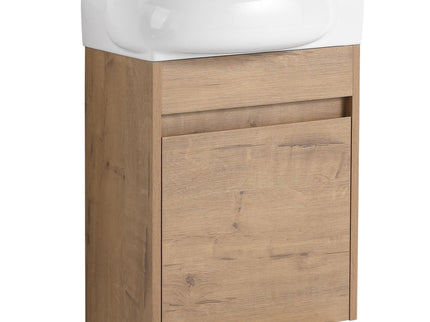 Modern Bathroom Vanity With Ceramic Basin, Wall Mounted Floating Sink Combo, Storage Cabinet
