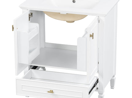 Freestanding Vanity With 1 Drawer & 2 Soft Close Doors With Door Mounted Storage