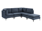 Blue / 2 Pc. L-Shaped Sectional, Ottoman