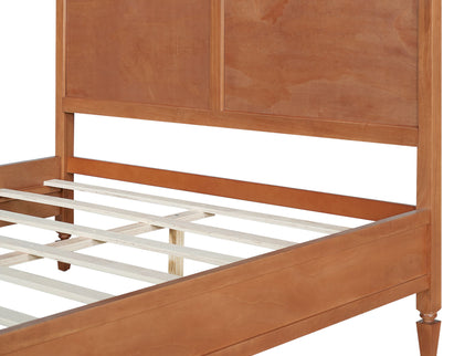 Classic Platform Bed Frame With Panel Headboard