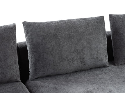 Modern L Shaped Sectional Sofa With Upholstery And Wooden Storage