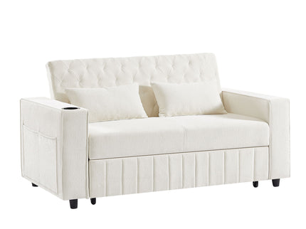 Pull-Out Sofa Bed Convertible Couch With Adjustable Backrest For Living Room