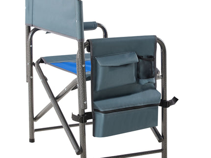 Padded Folding Outdoor Chair With Storage Pockets, Lightweight Oversized Directors Chair For Indoor, Outdoor Camping, Picnics And Fishing