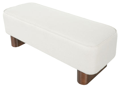 Upholstered Ottoman Bench With Thick Padded Design - Beige
