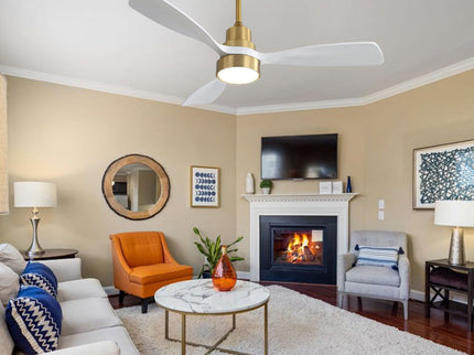48" Ceiling Fan With 3 Blades, Remote Control Reversible DC Motor For Living Room