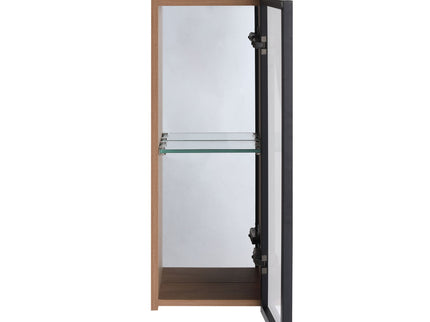 10" Bathroom Wall Mirror Cabinet With Door, Adjustable Shelf - Imitative Oak