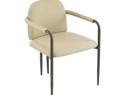 Modern Dining Chair (Set of 2) With Iron Frame - Espresso / Khaki