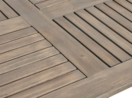 Outdoor Table With Smooth Lines, Slat Top