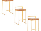 Light Brown / Faux Leather / 3 Pieces