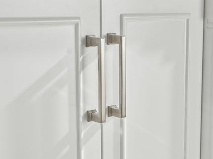 Freestanding Double Bathroom Vanity With Extra Black Handles - White