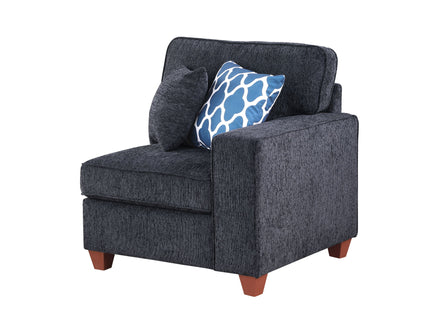 Lily - Sectional Sofa With Ottoman - Black