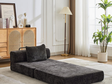 Convertible Floor Sofa Bed With Fixed Shape Frame For Living Room