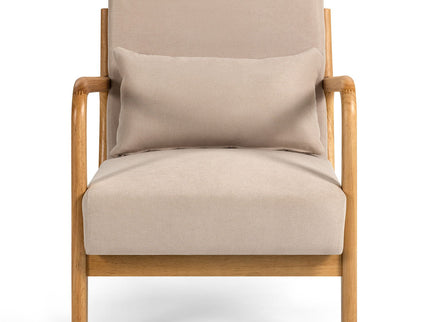 Leisure Chair With Solid Wood Armrest And Feet, Mid-Century Modern Accent Sofa, 1 Seat