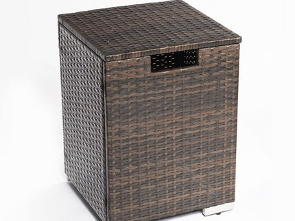Outdoor Rectangle Fire Pit Table And Propane Tank Cover