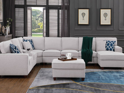 Eric - 9 Piece Upholstered Sectional With Ottoman