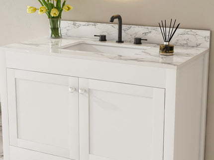 43" Bathroom Vanity Multi Functional Cabinet - White