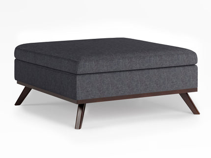 Owen - Square Coffee Table Storage Ottoman - Slate Gray