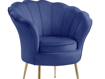 Angelina - Scalloped Back Barrel Accent Chair With Metal Legs