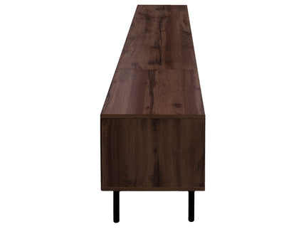 TV Stand For TVs Up To 85" With Closed Storage, Soft Closing Hinges, Living Room Entertainment Center - Walnut