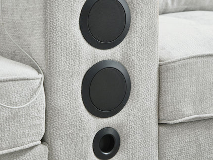 Modern Sectional Sofa U-Shaped With Movable Ottomans, tooth Speakers, LED Lights And Modular Storage
