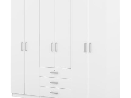 6 Doors Wardrobe Storage For Bedroom, With Big Drawers
