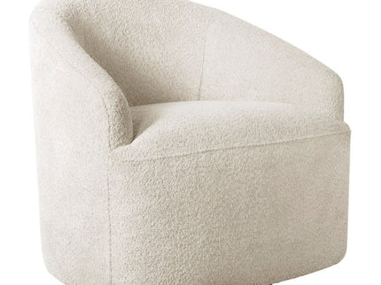Upholstered 360 Degree Swivel Chair - Cream