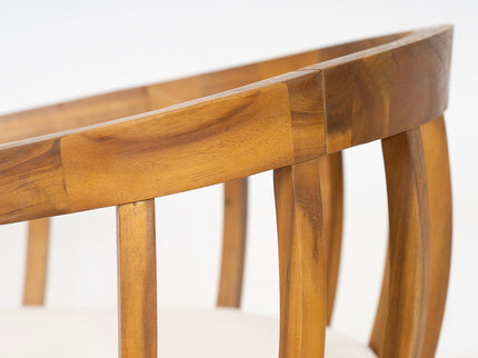 Klismos - Dining Armchair (Set of 2) - Teak / Beige