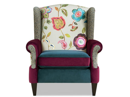 Anya - Wingback Accent Arm Chair - Blue