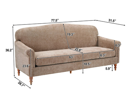 Loveseat Sofa, 2 Seater Couch With Rolled Arms
