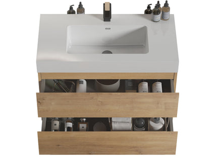 Alice - Bathroom Vanity With Sink, Large Storage Wall Mounted Floating Bathroom Vanity For Modern Bathroom