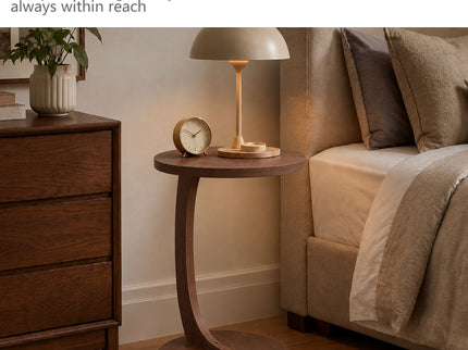 C - Shaped End Table With Sturdy Base