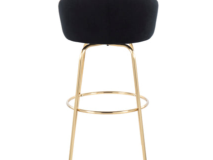 Claire - Contemporary / Glam Fixed Height Bar Stool (Set of 2) Round Footrest (Set of 2)