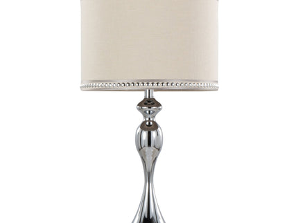 Ashland - Contemporary Table Lamp With Trim (Set of 2) - Polished Chrome / Cream