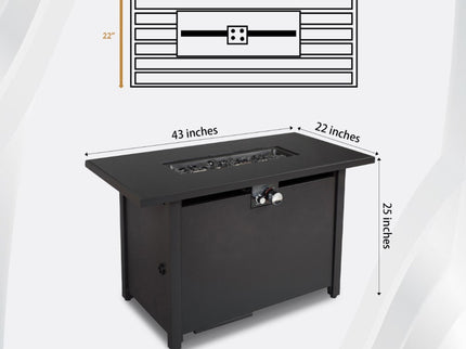 Outdoor Fire Pit Table With Lid - Black - Steel