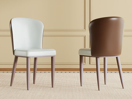 Dining Chair With Carbon Steel Legs, Comfortable Seating, (Set of 2) - White