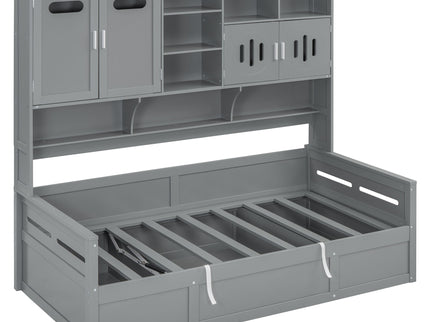 Daybed With All-In-One Cabinet And Shelf