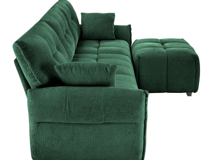 Sofa Set With Ottoman And Pillows, Textured, High Resilience Cushions