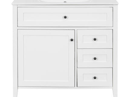 Bathroom Vanity With Sink, Cabinet With 3 Drawers And Adjustable Shelf