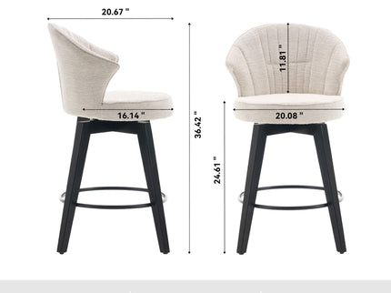 Wing Back Swivel Bar Stools (Set of 2)