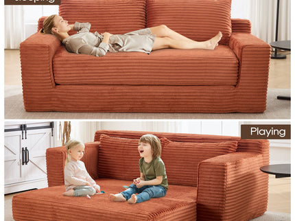 Convertible Loveseat Sofa Bed With Memory Foam & Steel Frame