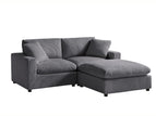 Dark Gray / 2 Seater Sectional And Ottoman