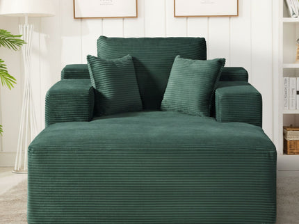 Convertible Chaise Lounge Chair With Wide Armrest & Throw Pillows