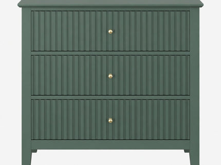 Fluted 3 Drawer Nightstand With Soft Close Slides