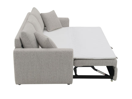 Connie - Boucle Sleeper Sectional Sofa With 2 Toss Pillows - Beige