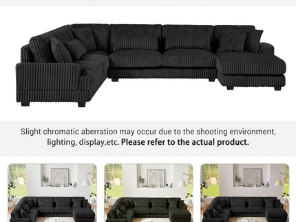 Oversized Sectional Sofa U - Shaped Sofa Couch Modern Sofa Upholstered In Soft With A Chaise Lounge For Living Room